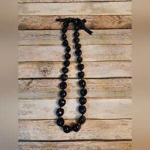Black Kukui Nut Lei Necklace